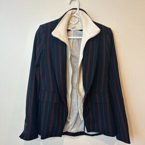 Veronica Beard Carter Cutaway Striped Dickey Jacket Blazer Size All
